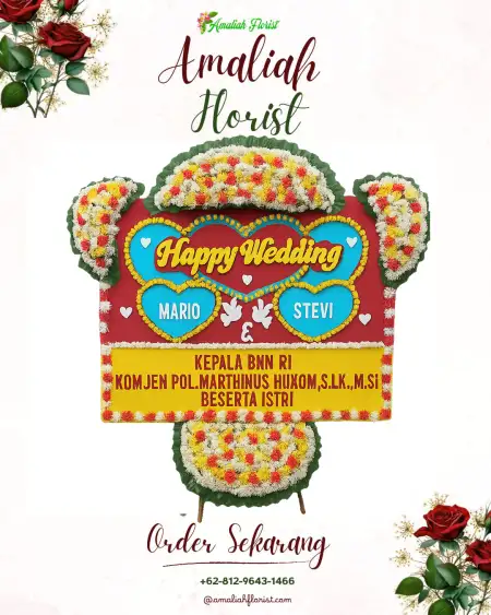 Papan Bunga Pernikahan Sayang